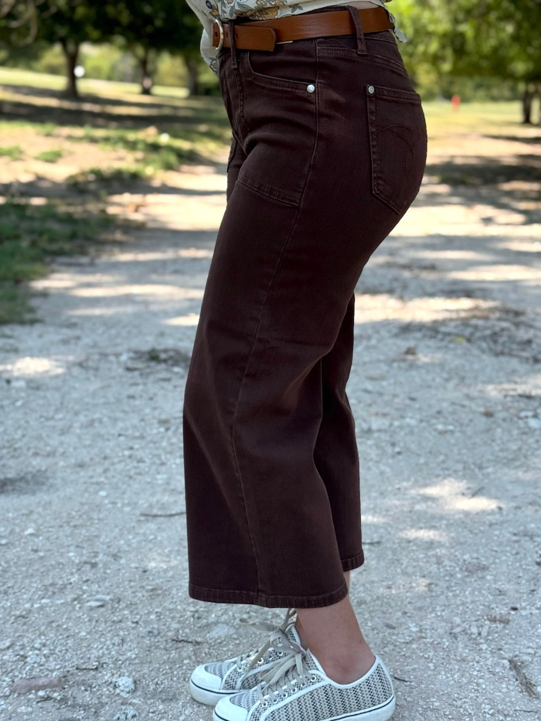 Charlie Wide Leg Crop Brown Jean by Judy Blue