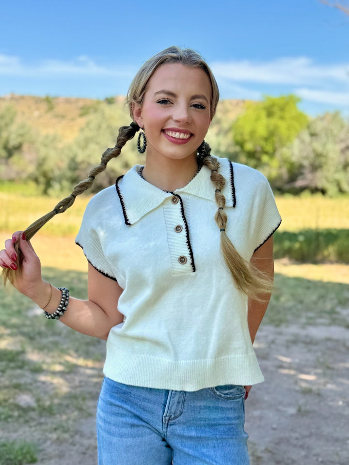 Lettie Short Sleeve Sweater Top