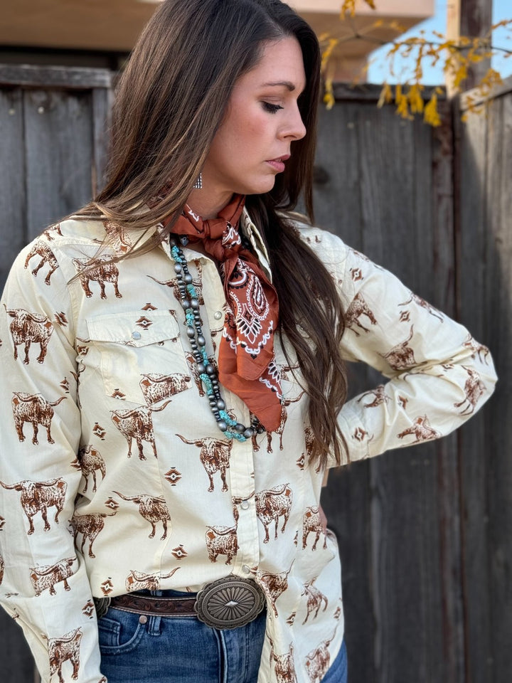 Longhorn Pearl Snap Shirt