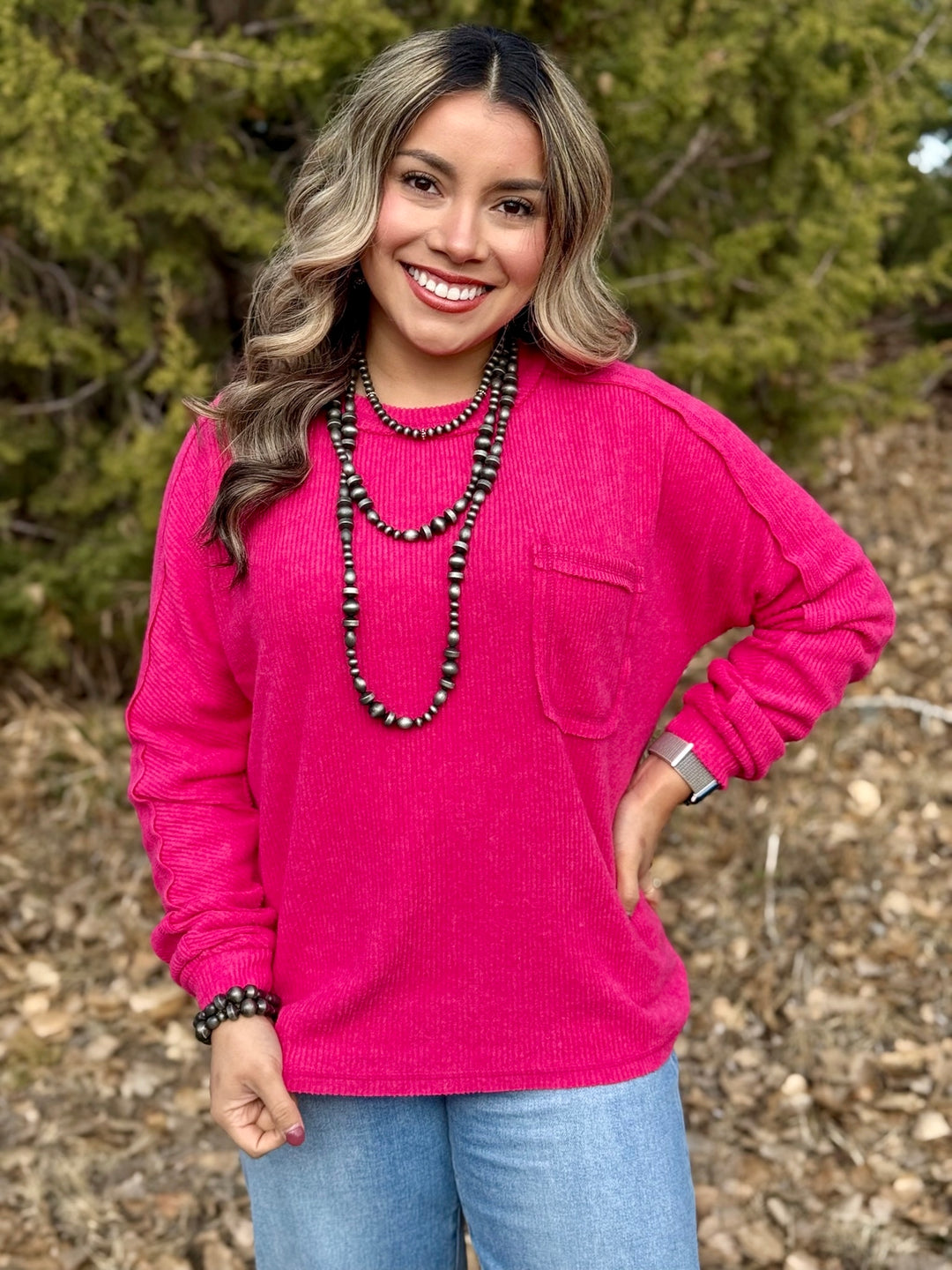 Zia Soft Pink Ribbed Top