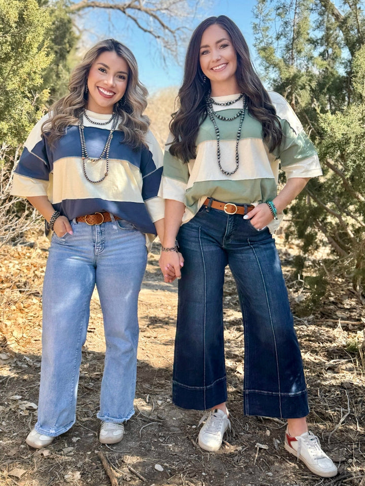 Romy Cream Striped Top