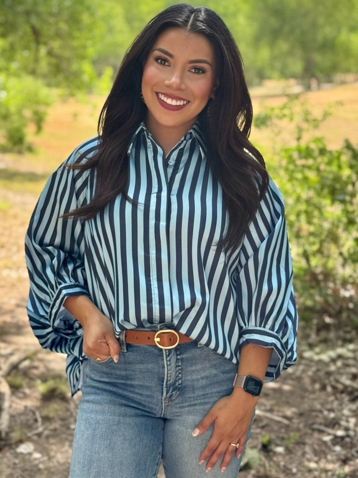 Stellar In Stripes Blue Top