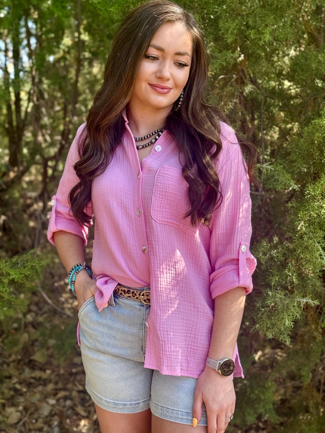 Giselle Pink Gauze Top