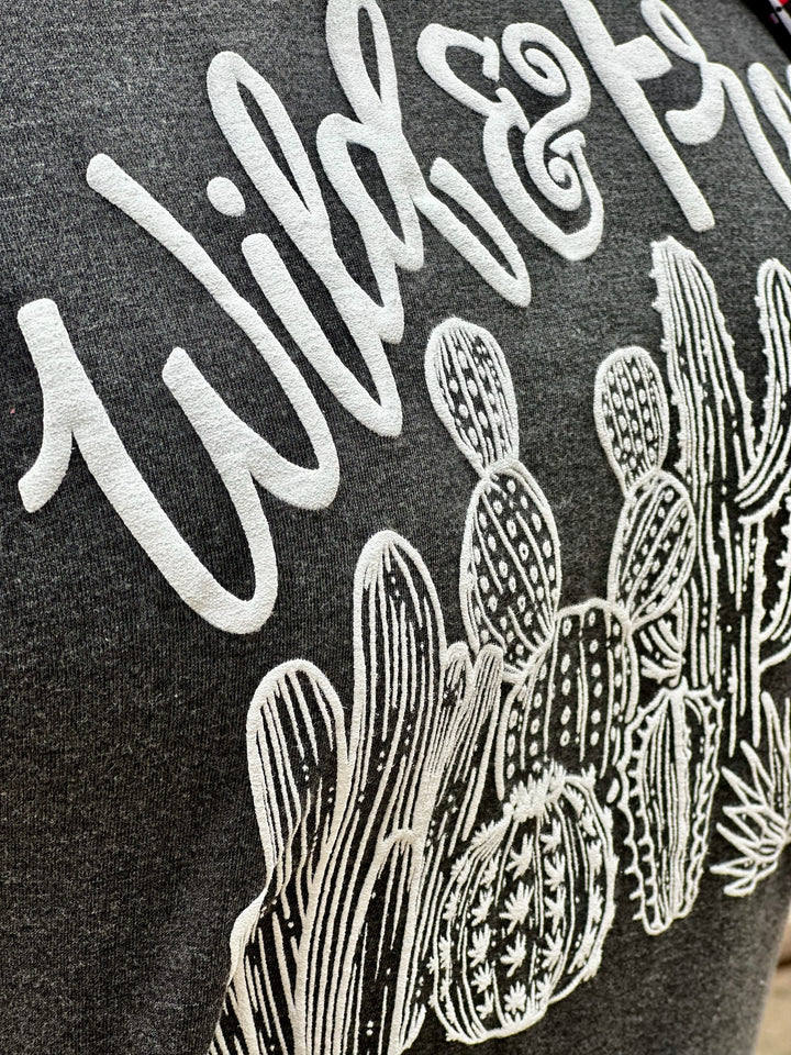 Wild & Free Cactus Scene Long Sleeve Graphic Tee by Texas True Threads