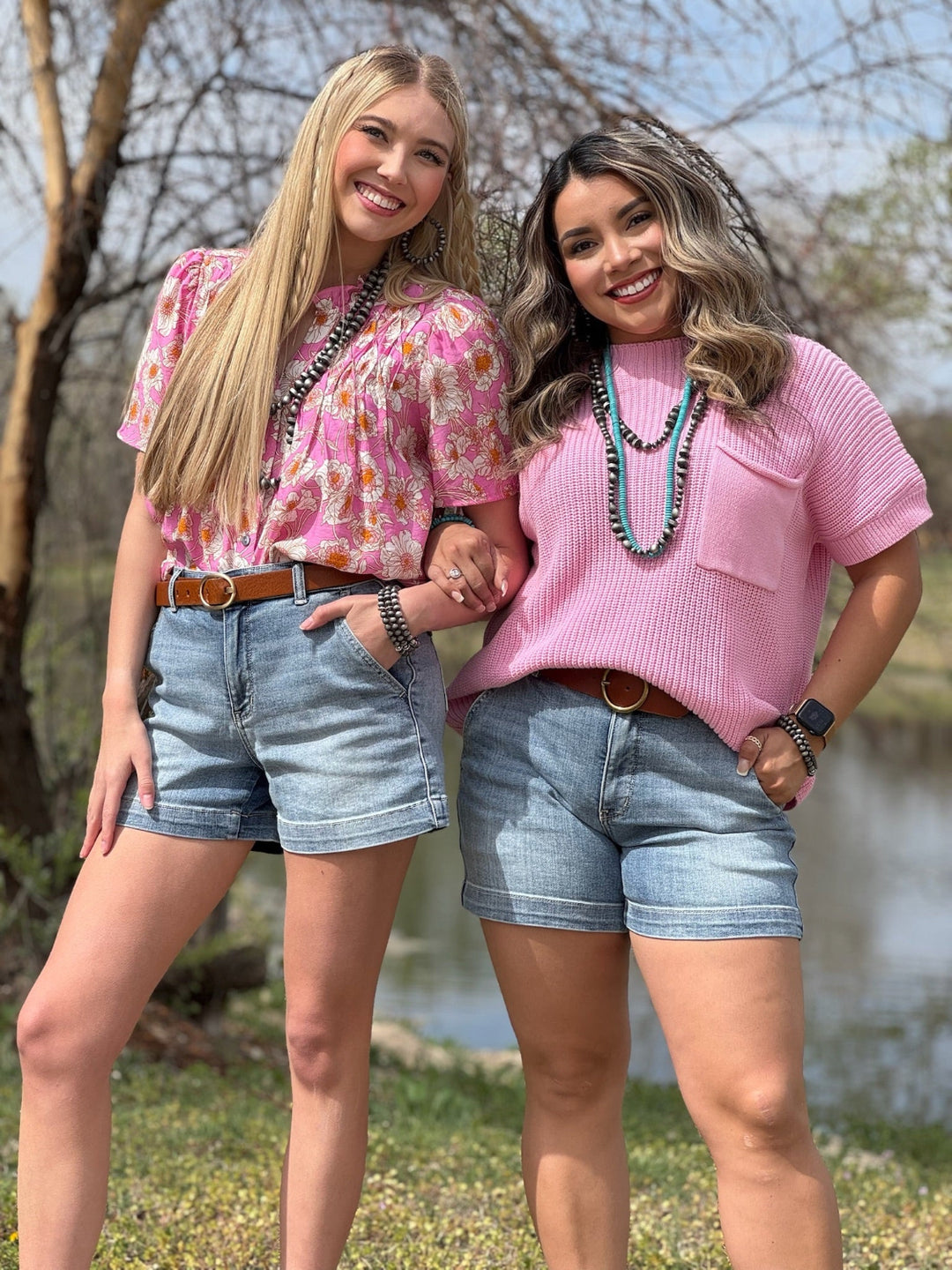 Eleanor Pink Floral Button Up Blouse