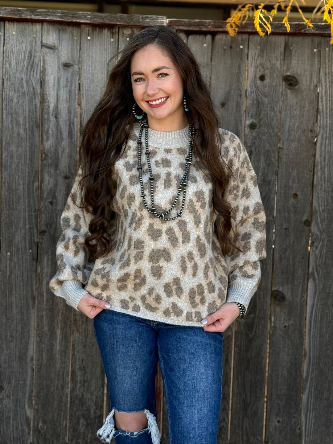 Libby Tan Leopard Sweater