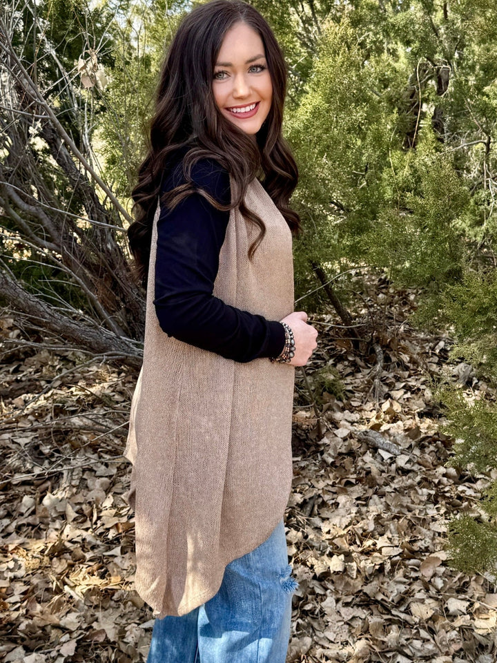 Heather Tan Sweater Vest