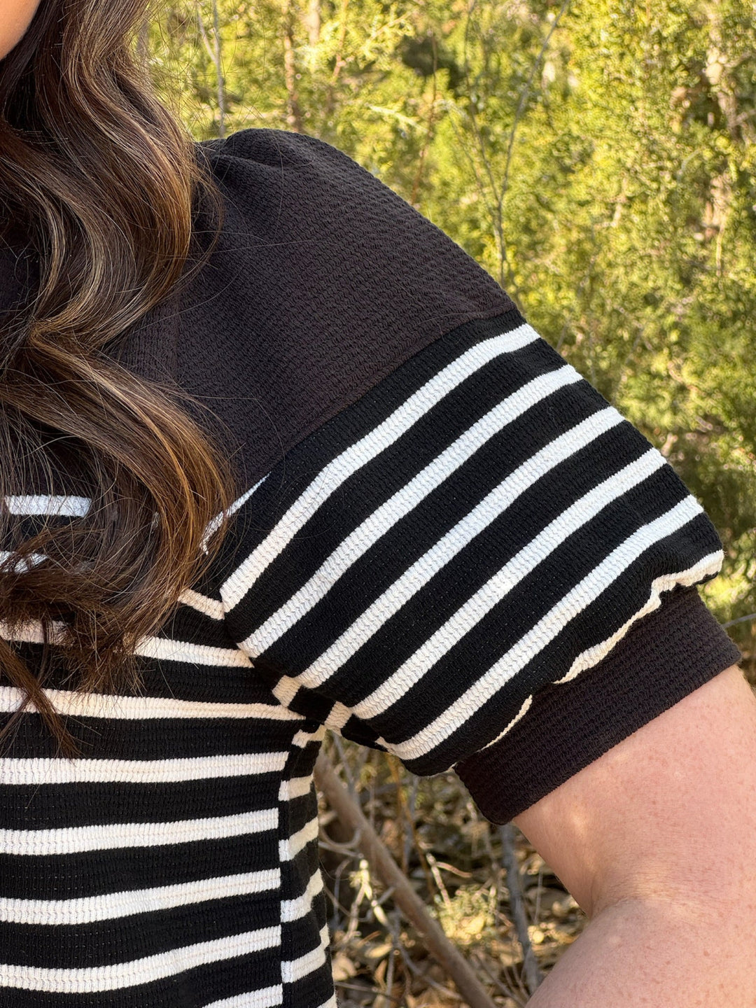 Margaret Black & White Striped Top