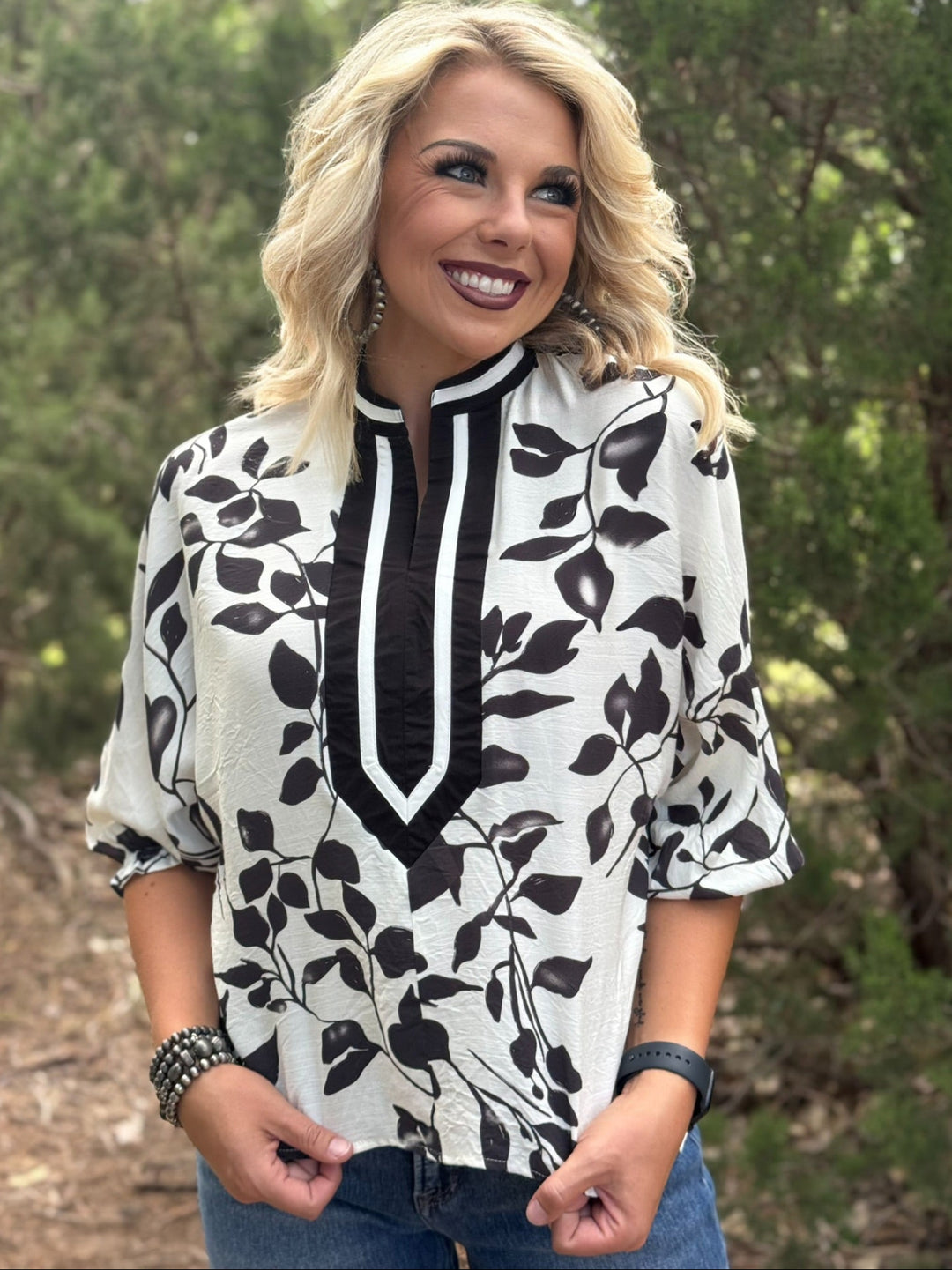Saige Floral Contrast Top