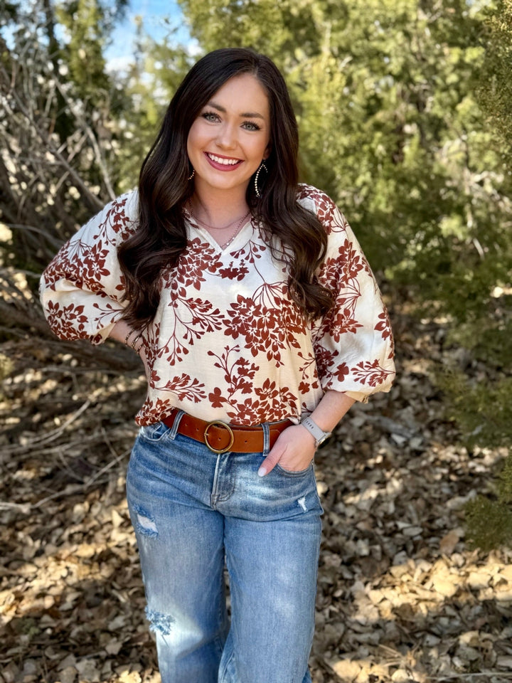 Chastidy Rust Floral Top