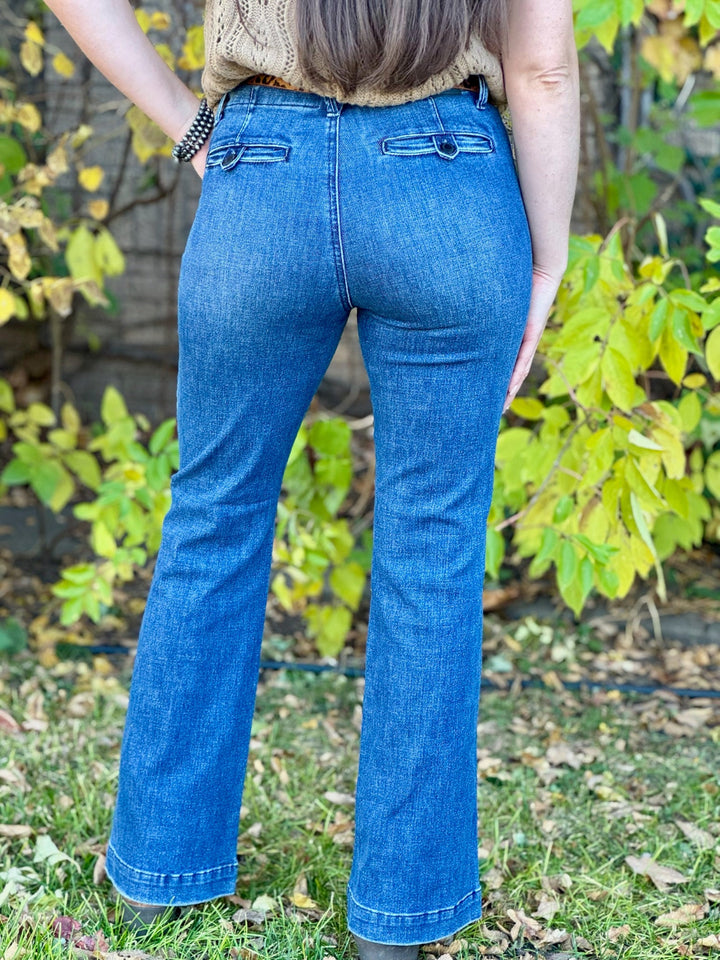 Kimberly Mid Rise Trouser Bootcut Jean by Judy Blue