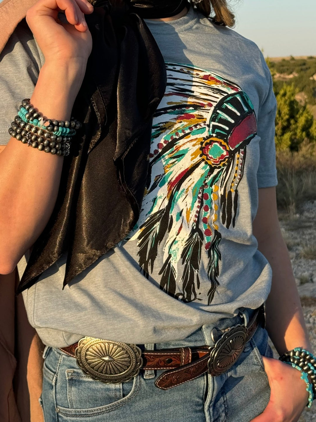 Callie's Watercolor Headdress Graphic Tee by Texas True Threads