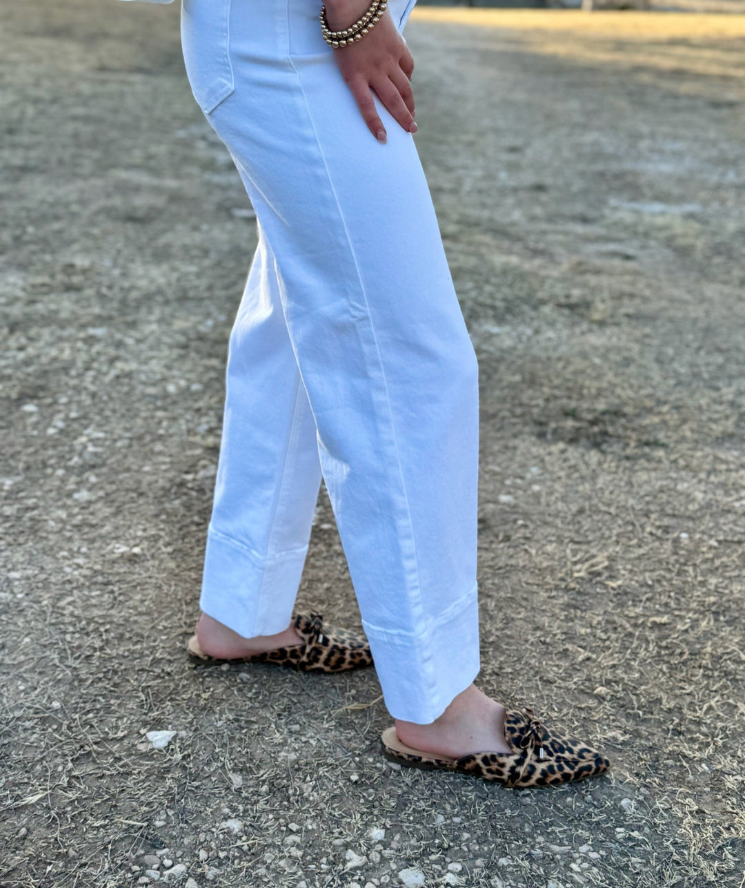 Kaslyn White Wide Leg Jean by Risen