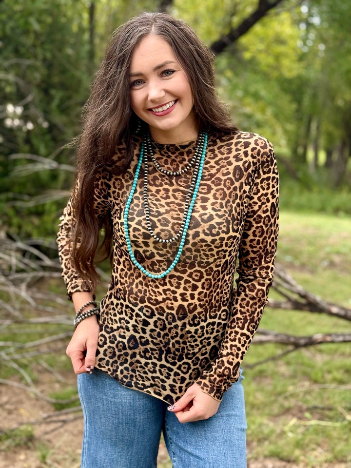 Hollyn Leopard Mesh Top