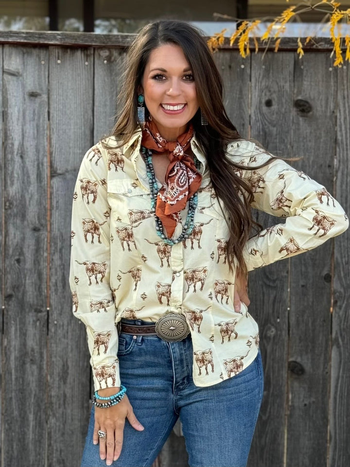 Longhorn Pearl Snap Shirt