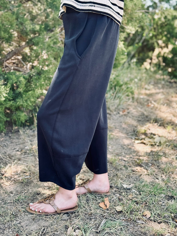 Black Scuba Pull-On Barrel Bottoms