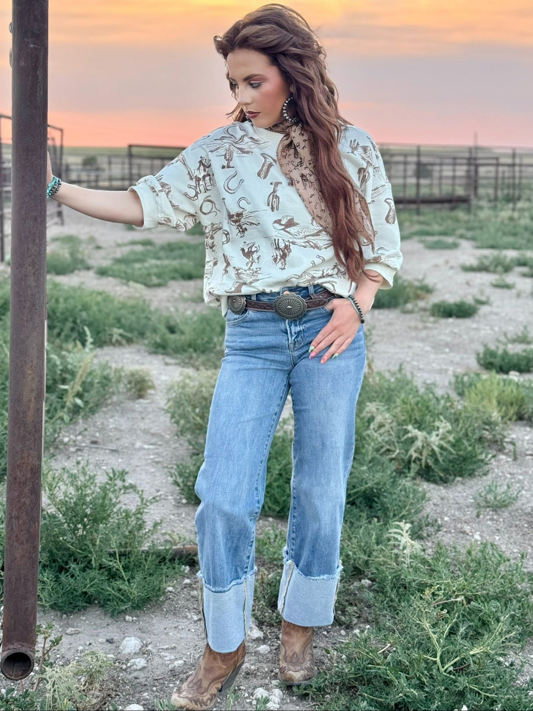 Wild Wild West Cream Top