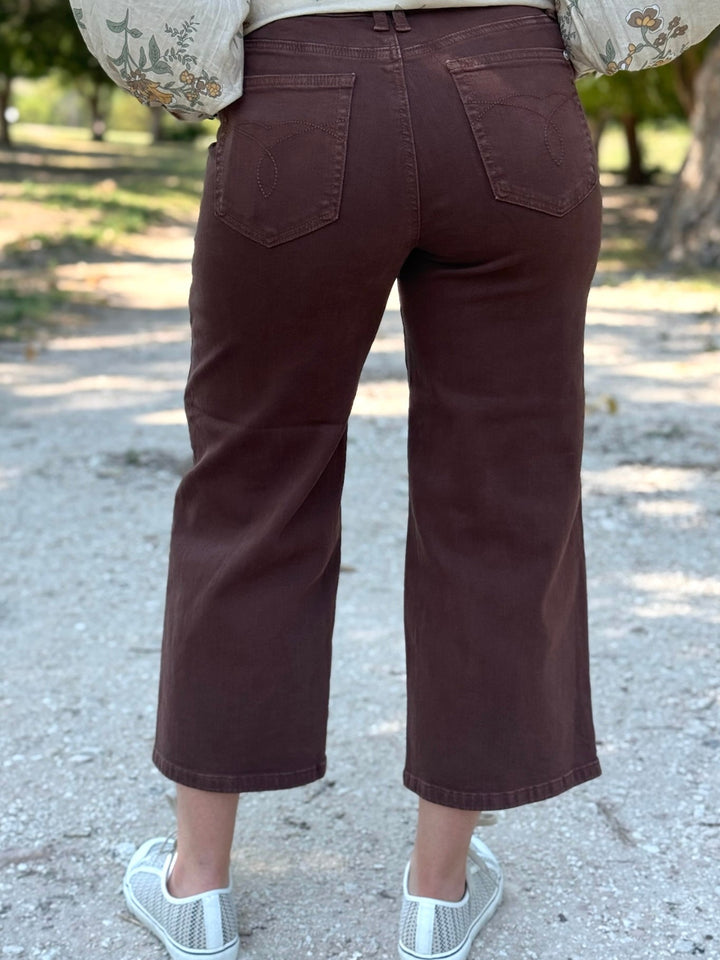 Charlie Wide Leg Crop Brown Jean by Judy Blue