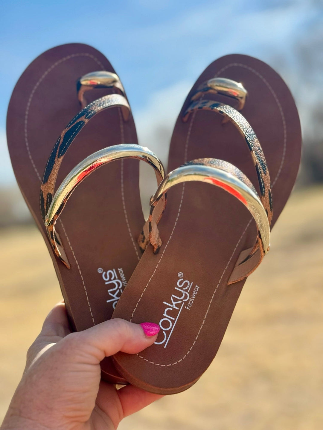 Hit the Strip Leopard Sandal by Corkys