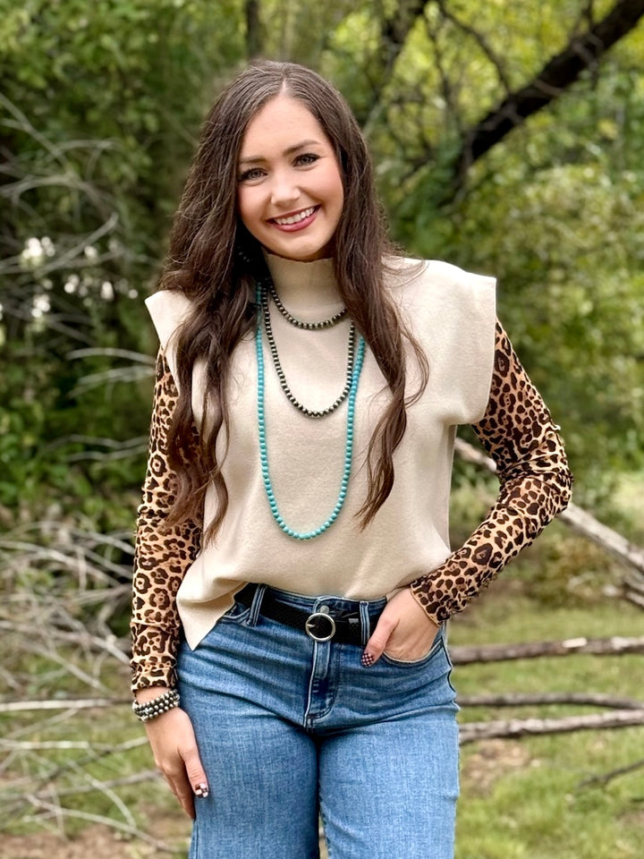 Hollyn Leopard Mesh Top