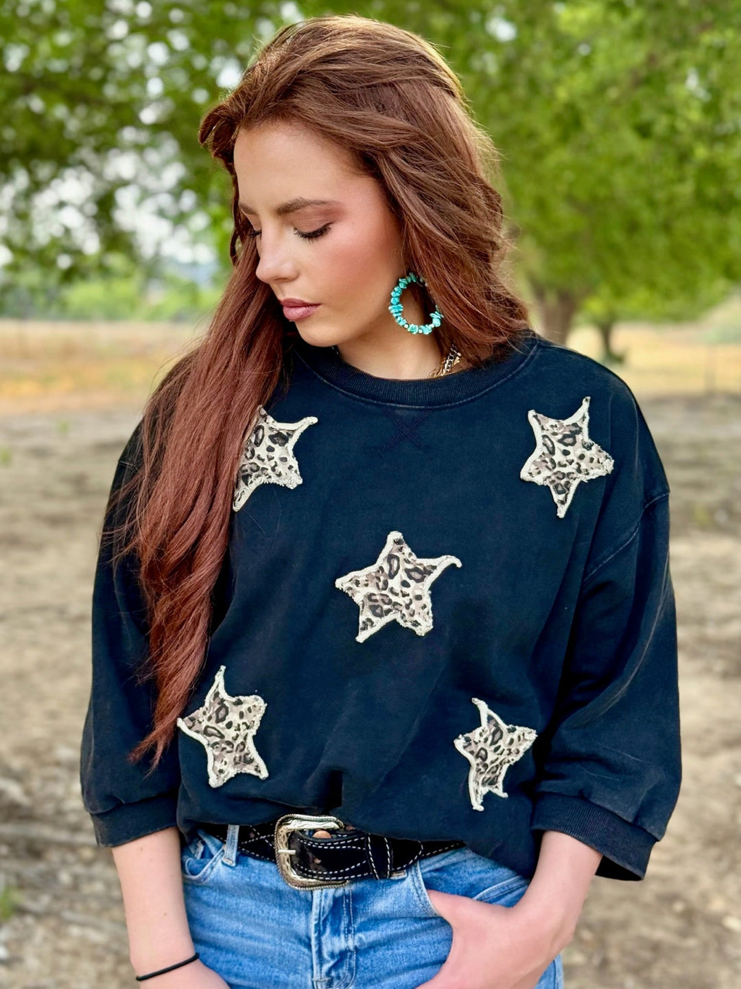 Midnight Leopard Star Sweatshirt