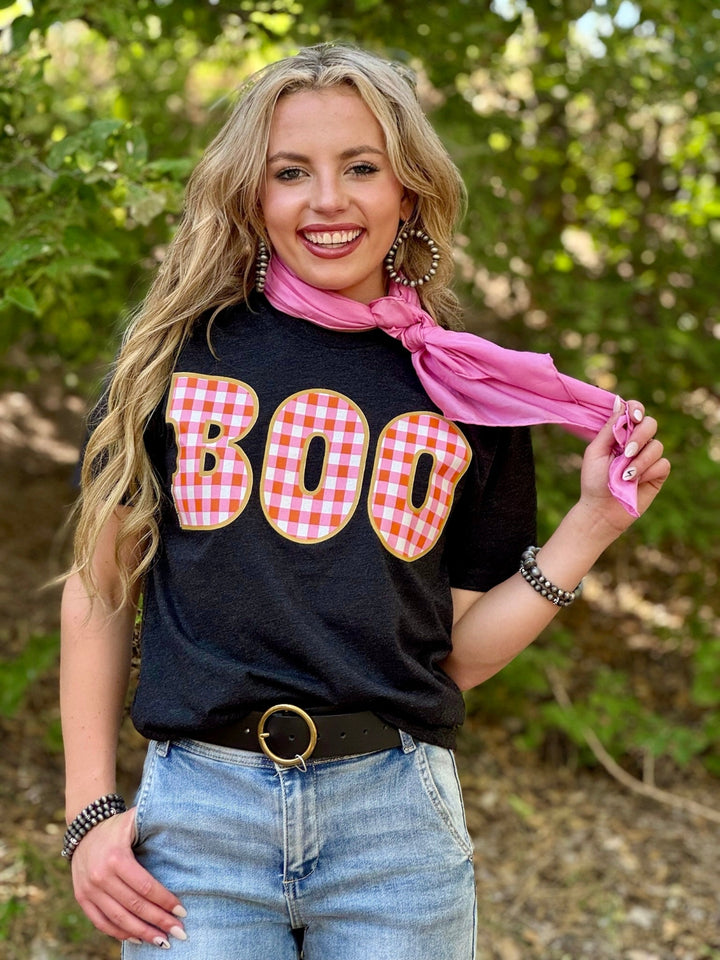 Checkered Boo Graphic Tee by Texas True Threads