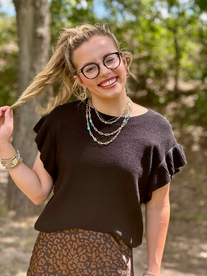 JJ Black Sweater Top