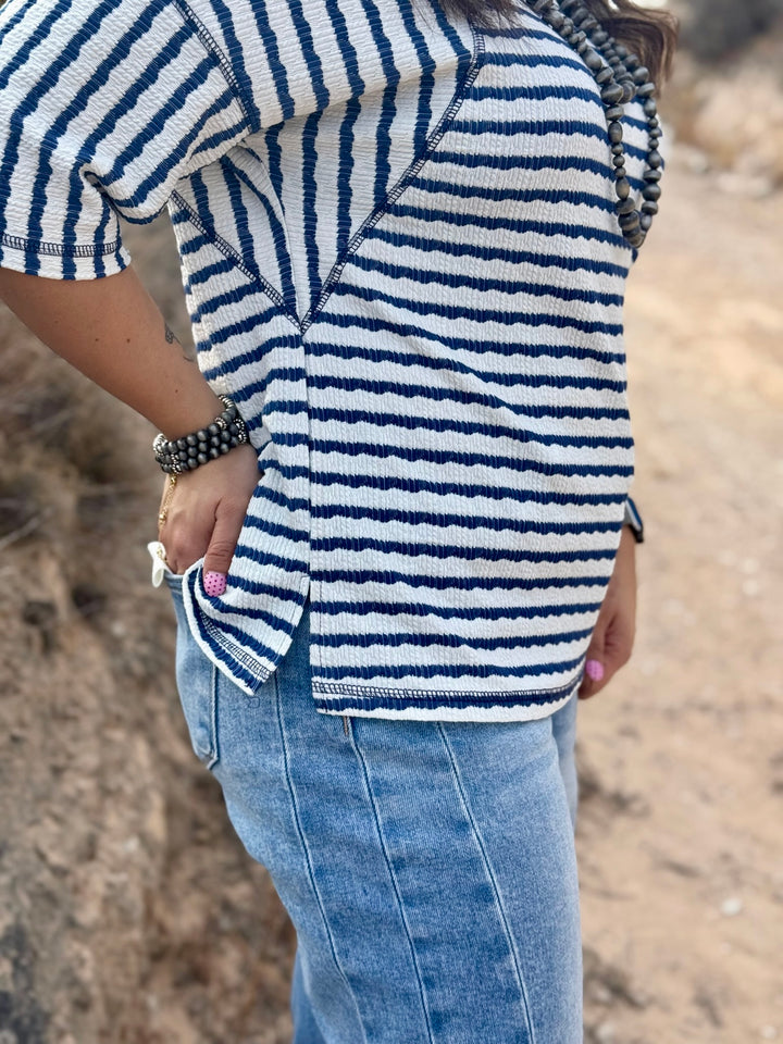 McKinley Blue Striped Top