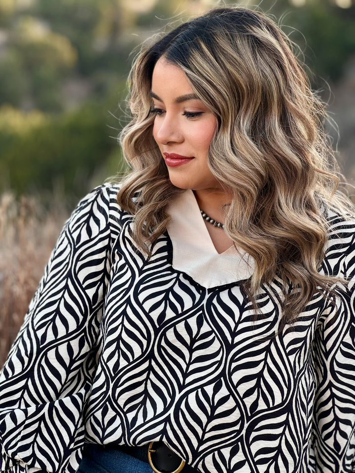 Everleigh Black & Cream Top