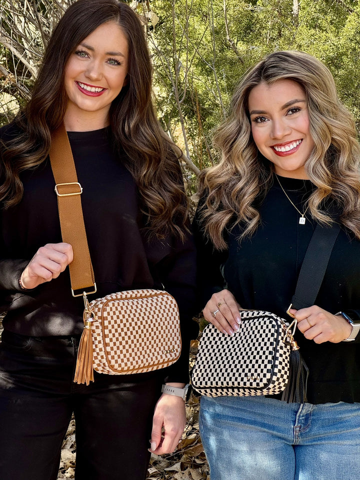 Woven Willow Camera Crossbody Bag