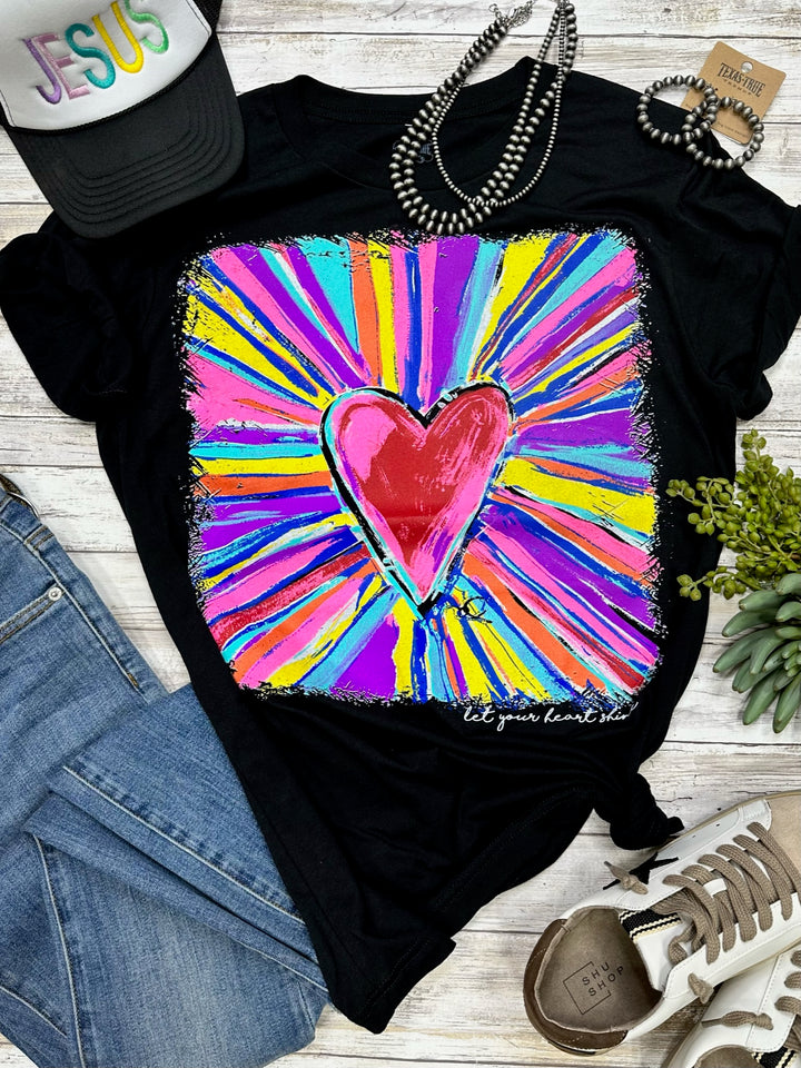 Callie's Let Your Heart Shine Graphic Tee by Texas True Threads