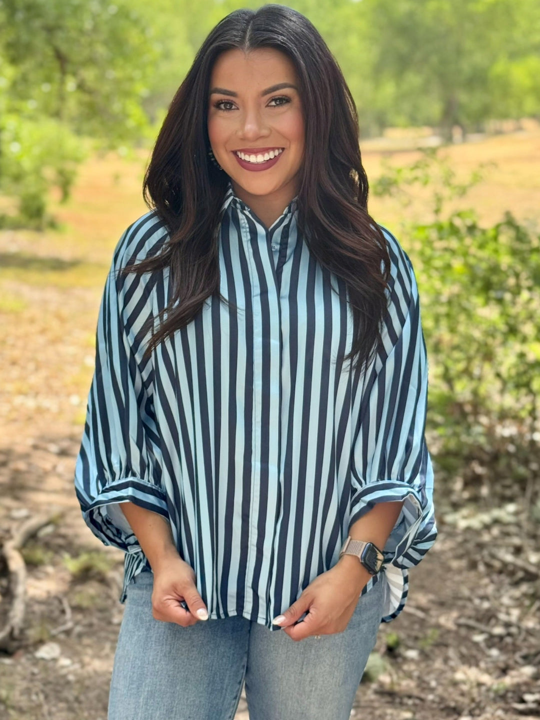 Stellar In Stripes Blue Top