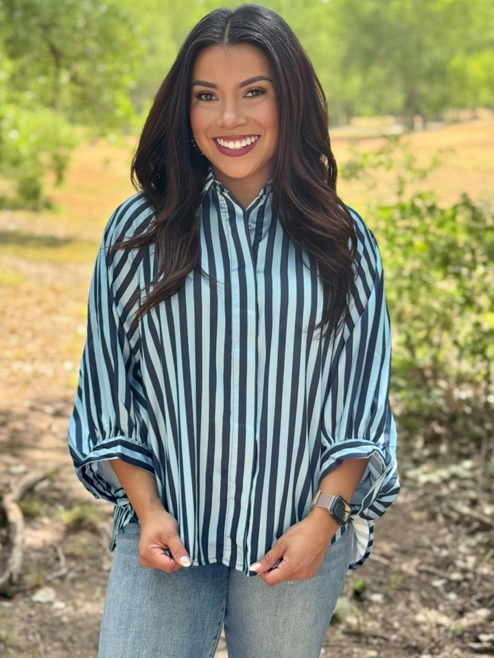 Stellar In Stripes Blue Top