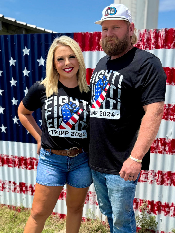 Fight Fight Fight Trump 2024 Graphic Tee by Texas True Threads