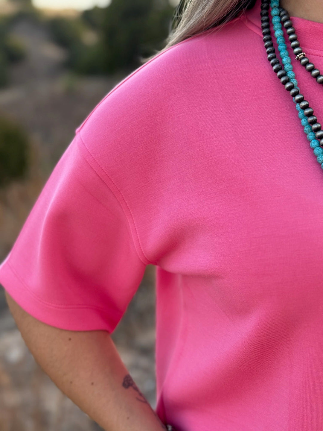 Brantly Pink Scuba Top