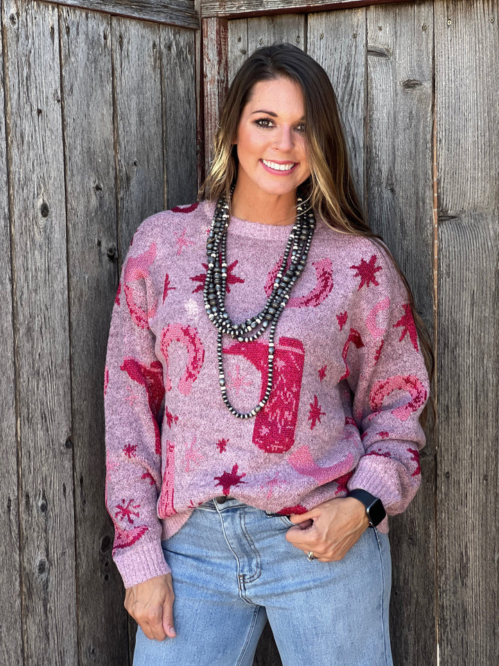 Naomi Pink Cowgirl Sweater