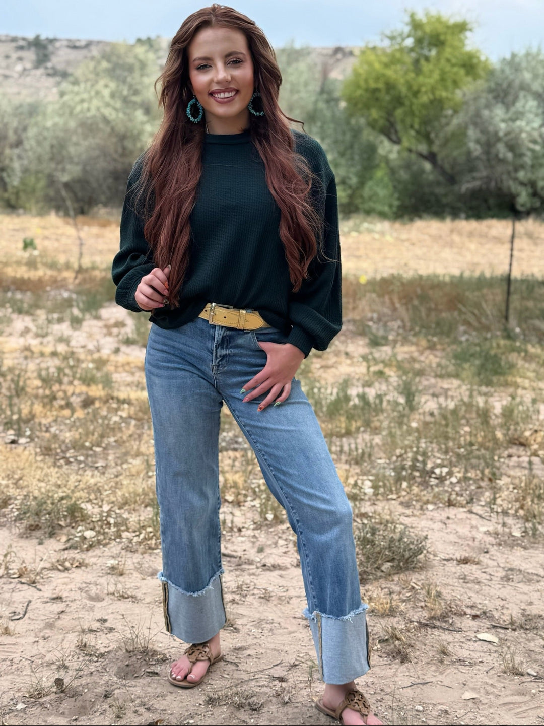 Everest Green Textured Top