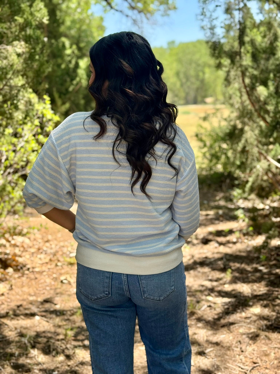 Stripe Some More Puff Sleeve Top