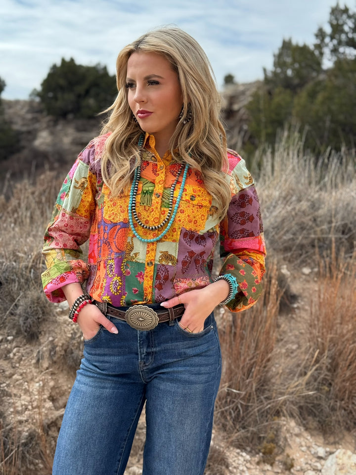 Patchwork Camp Shirt by Ivy Jane