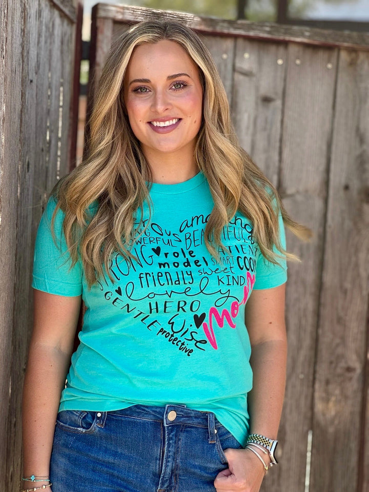 Heart of a Mom Graphic Tee by Texas True Threads