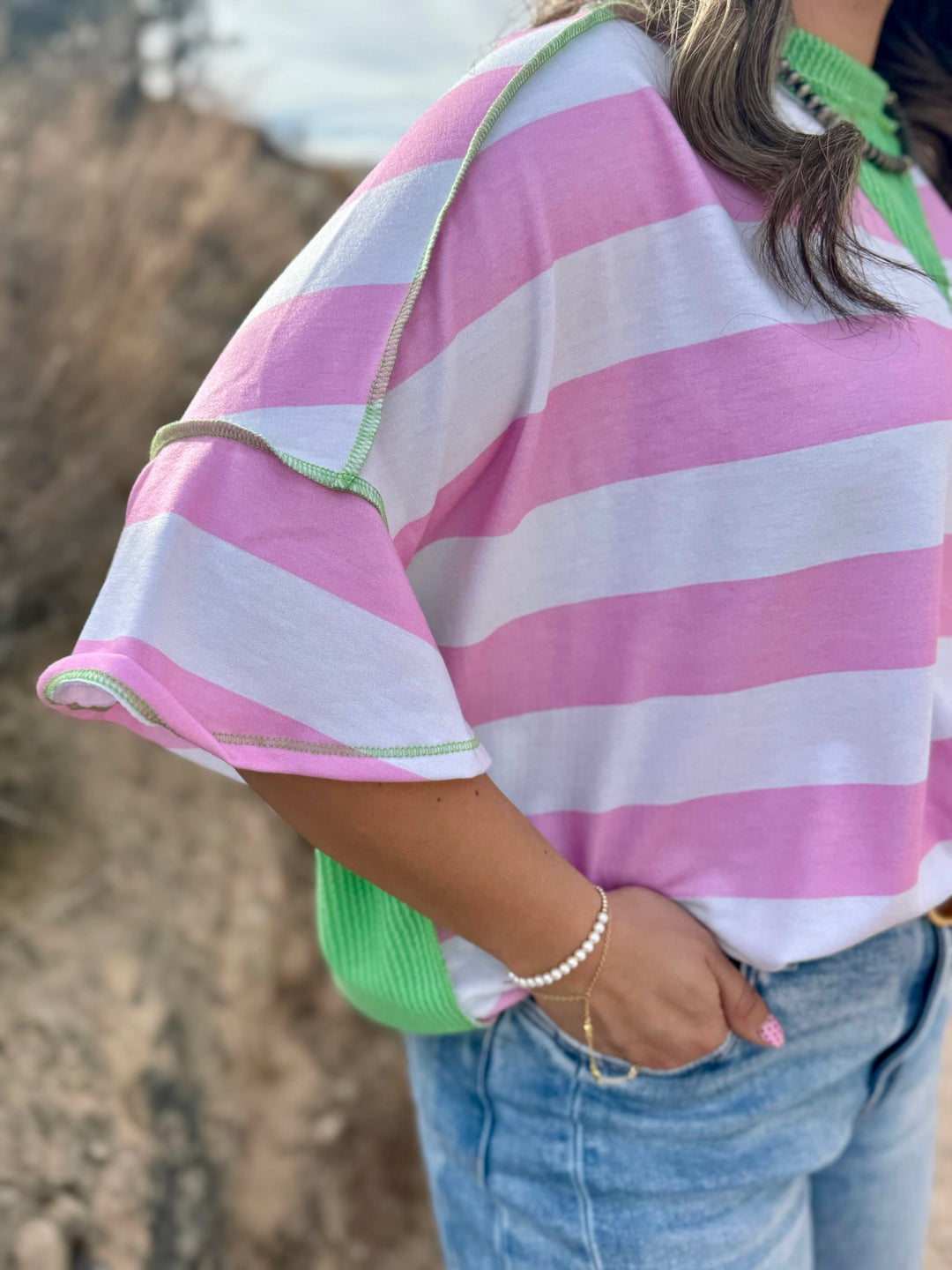 Kiki Pink & Green Top