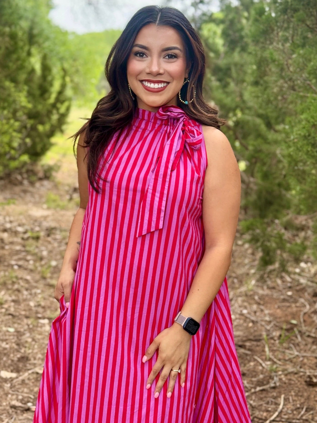 Paradise Red Stripe Maxi Dress