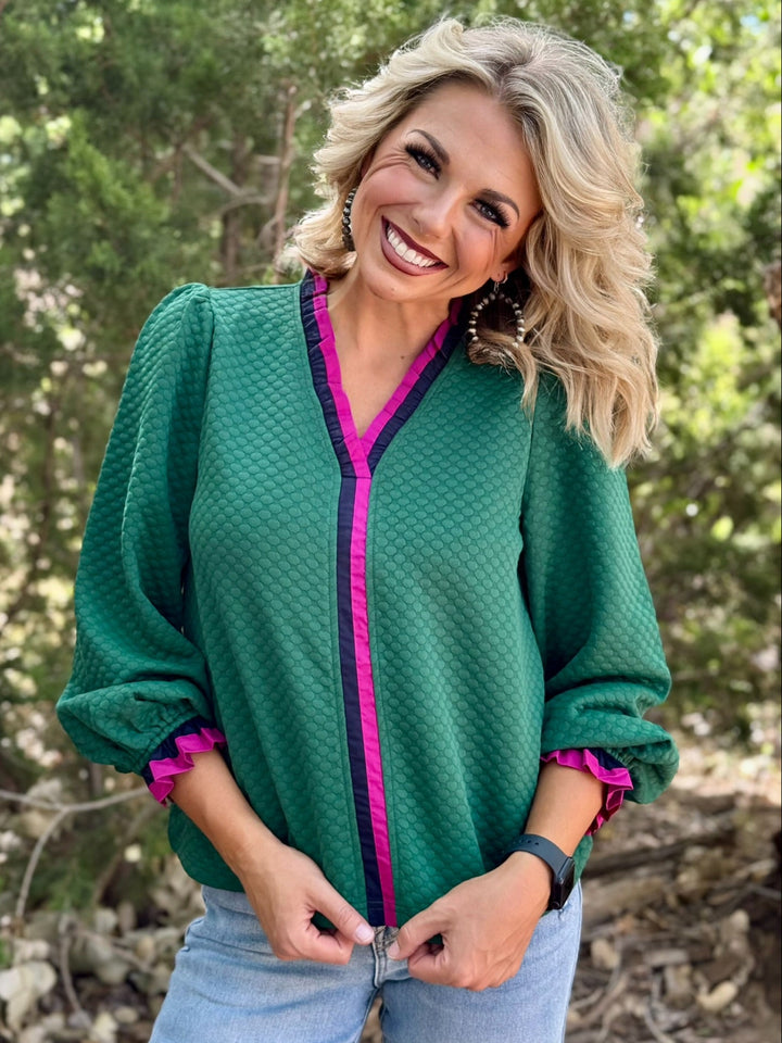 Katherine Green Quilted Top