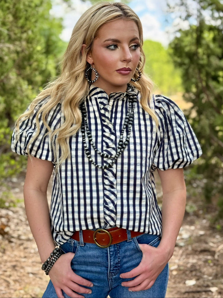 Check Me Out Navy Top