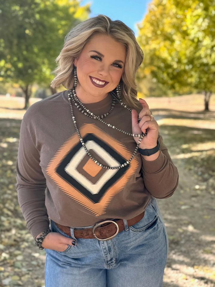 Zig Zag Aztec Graphic Tee by Texas True Threads