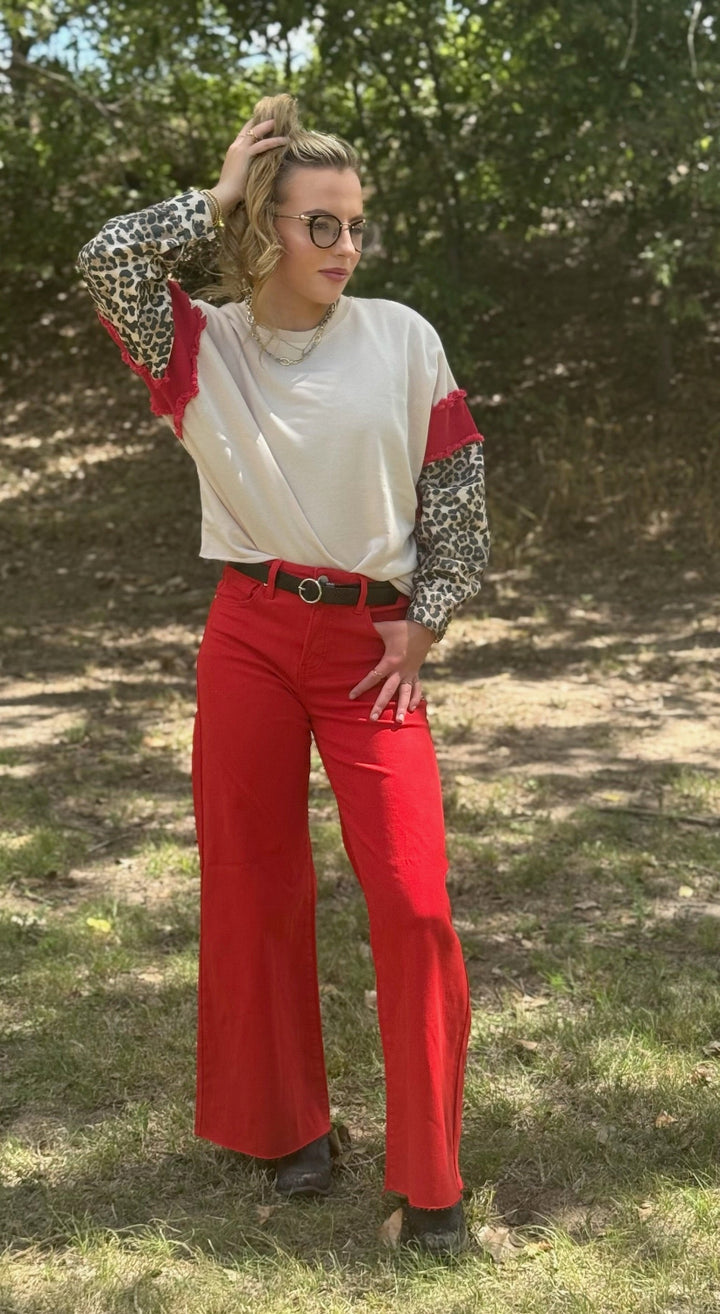 Wild & Free Leopard Long Sleeve Top