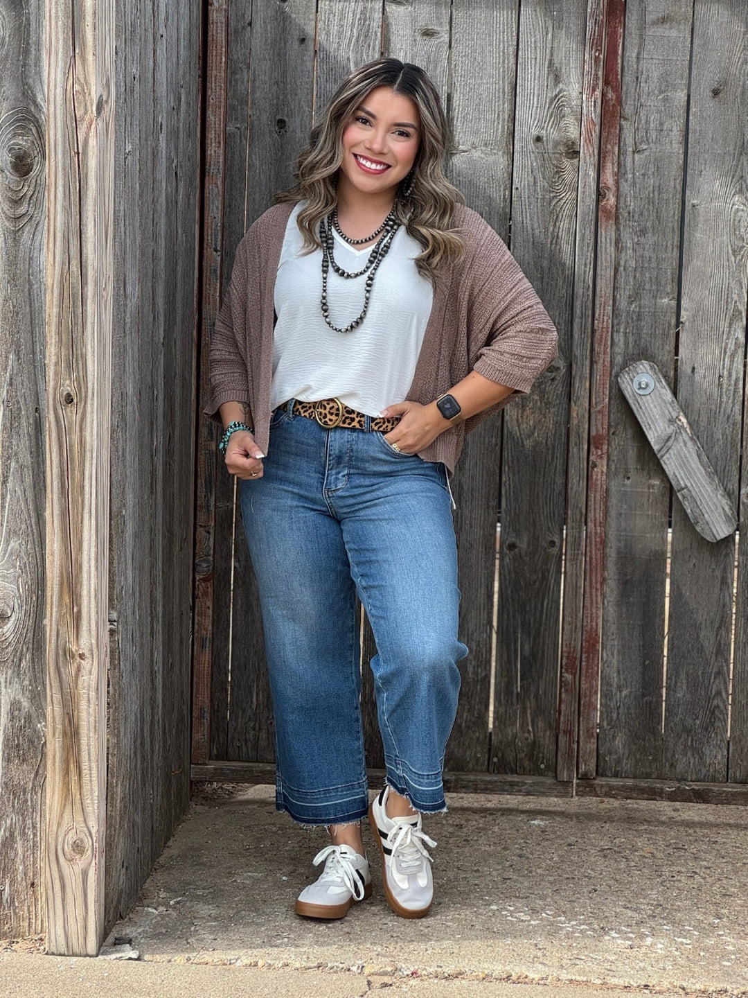Pearl White V-Neck Top