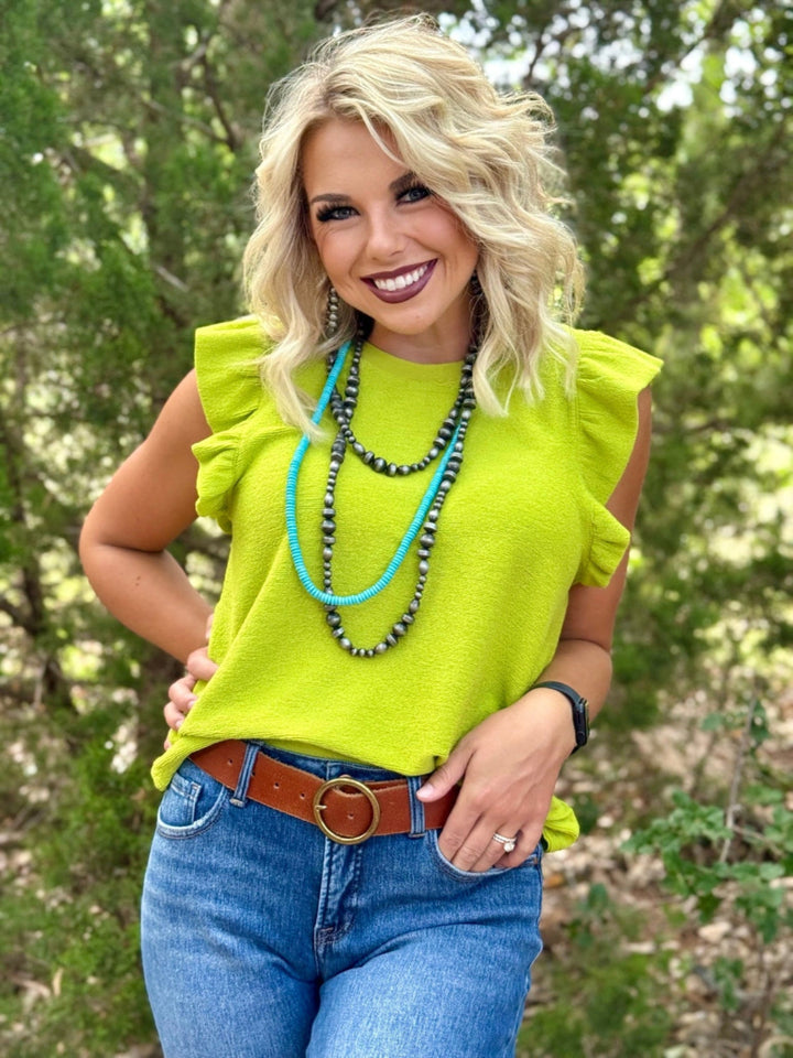 Glow Get Em Ruffle Sleeve Top