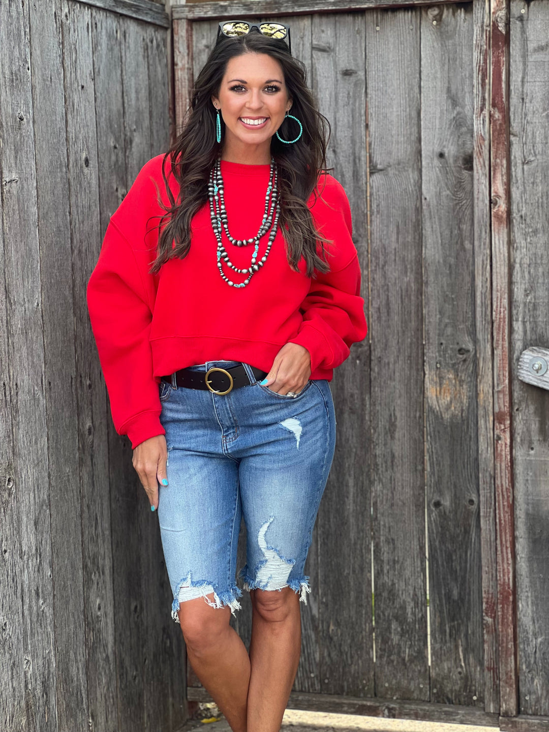 Donna Red Luxe Pullover