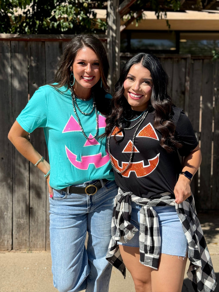 Glitter Jack O' Lantern Graphic Tee by Texas True Threads